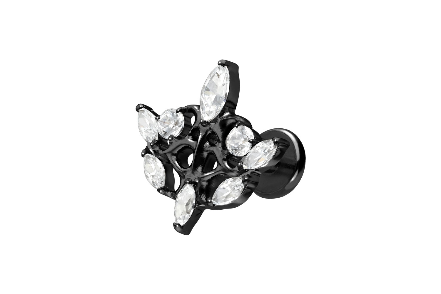 Titan Labret Piercing mit Push Fit GOTISCHES DESIGN